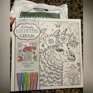 Lovely llama canvas craft with gel pens sealed in plastic